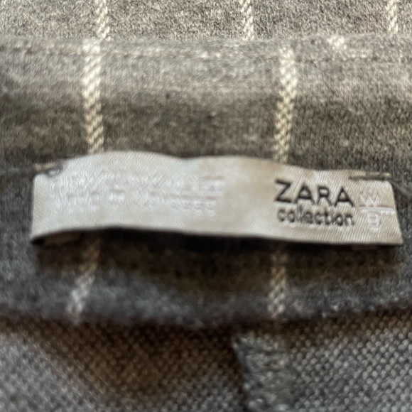 Zara Cotton blend Short Sleeve tunic top EUC size Medium grey and white - Picture 3 of 4